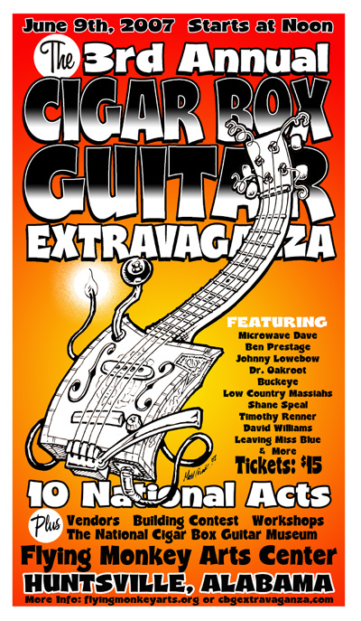 Cigar Box Guitar Extravaganza Poster by Matt Crunk